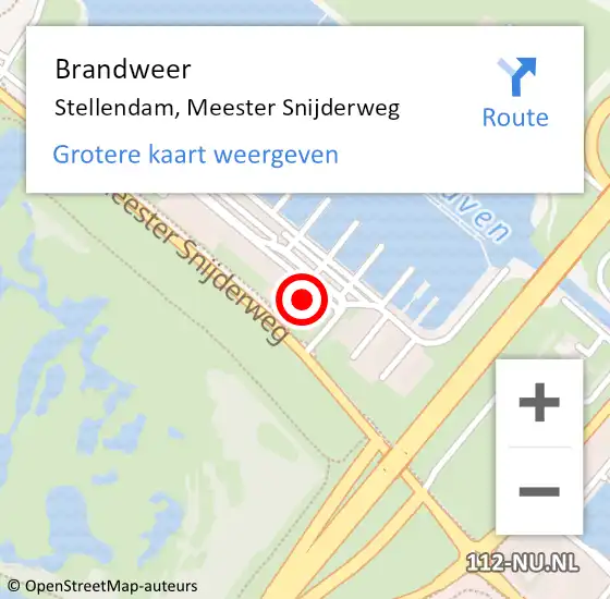 Locatie op kaart van de 112 melding: Brandweer Stellendam, Meester Snijderweg op 21 juni 2022 11:03