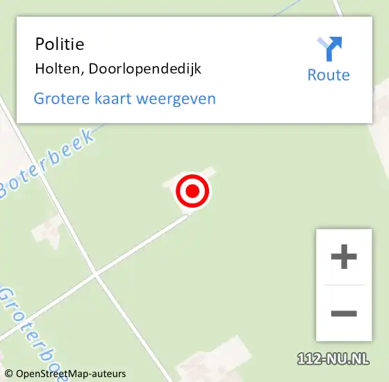 Locatie op kaart van de 112 melding: Politie Holten, Doorlopendedijk op 21 juni 2022 11:34