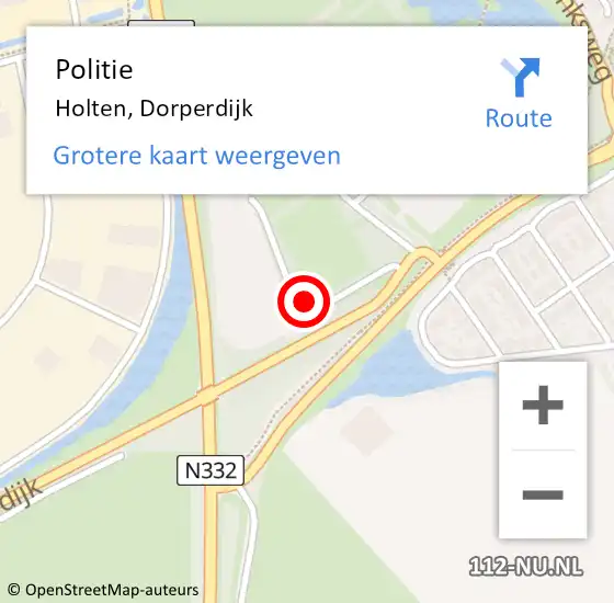 Locatie op kaart van de 112 melding: Politie Holten, Dorperdijk op 21 juni 2022 11:49