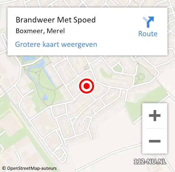 Locatie op kaart van de 112 melding: Brandweer Met Spoed Naar Boxmeer, Merel op 21 juni 2022 12:19