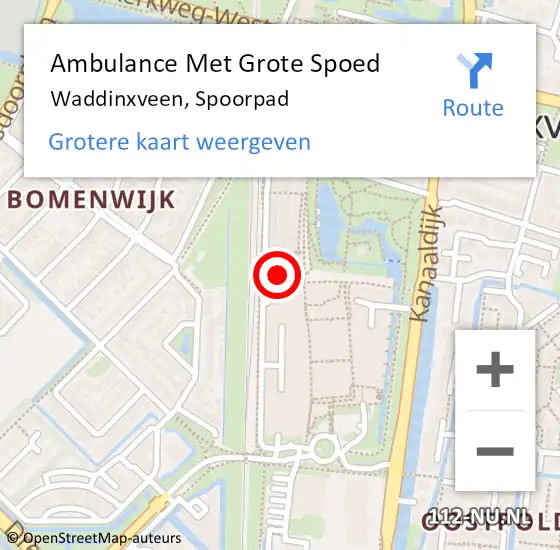 Locatie op kaart van de 112 melding: Ambulance Met Grote Spoed Naar Waddinxveen, Spoorpad op 21 juni 2022 12:46