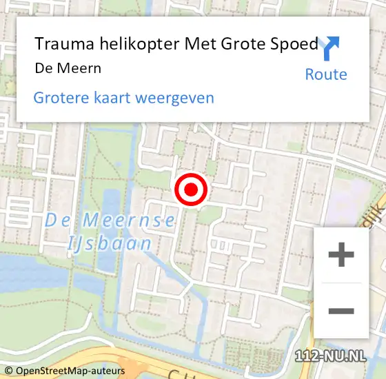 Locatie op kaart van de 112 melding: Trauma helikopter Met Grote Spoed Naar De Meern op 21 juni 2022 14:01