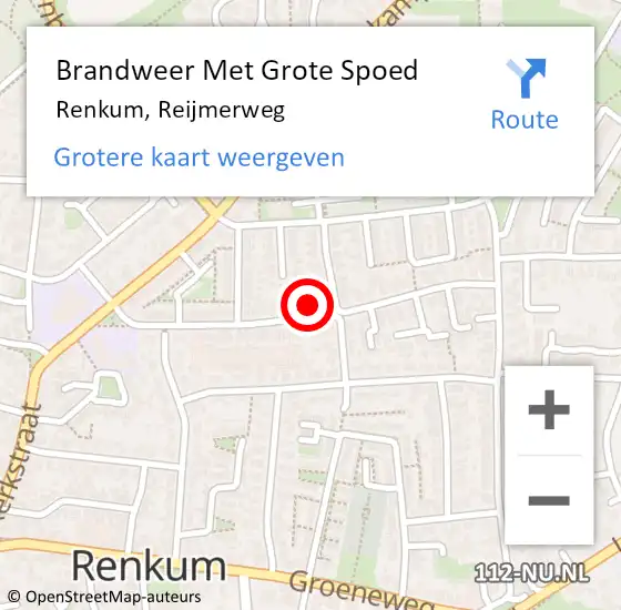 Locatie op kaart van de 112 melding: Brandweer Met Grote Spoed Naar Renkum, Reijmerweg op 21 juni 2022 14:08