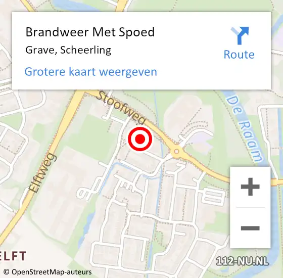 Locatie op kaart van de 112 melding: Brandweer Met Spoed Naar Grave, Scheerling op 21 juni 2022 14:19