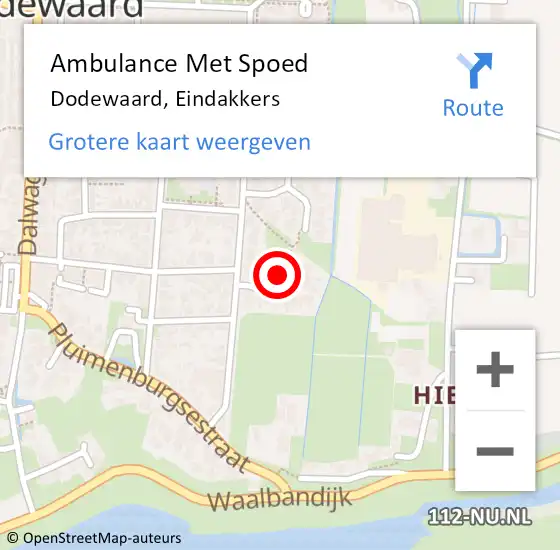 Locatie op kaart van de 112 melding: Ambulance Met Spoed Naar Dodewaard, Eindakkers op 21 juni 2022 14:22