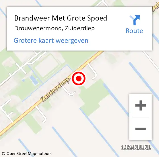Locatie op kaart van de 112 melding: Brandweer Met Grote Spoed Naar Drouwenermond, Zuiderdiep op 21 juni 2022 14:30