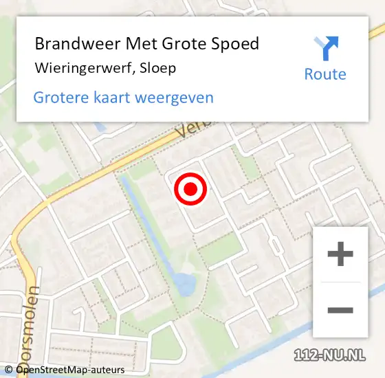 Locatie op kaart van de 112 melding: Brandweer Met Grote Spoed Naar Wieringerwerf, Sloep op 21 juni 2022 14:45