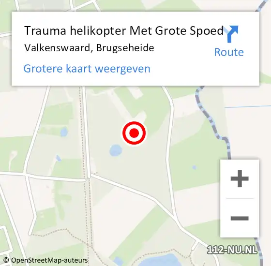 Locatie op kaart van de 112 melding: Trauma helikopter Met Grote Spoed Naar Valkenswaard, Brugseheide op 21 juni 2022 15:05