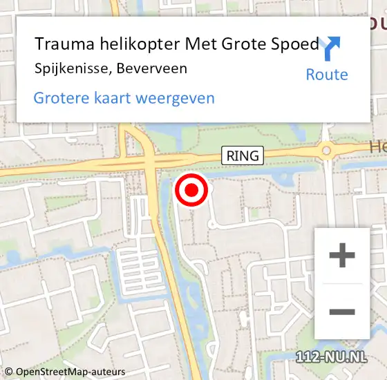 Locatie op kaart van de 112 melding: Trauma helikopter Met Grote Spoed Naar Spijkenisse, Beverveen op 21 juni 2022 15:10