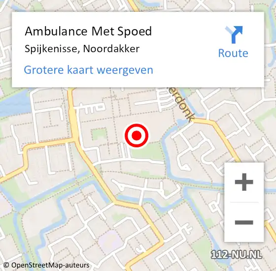 Locatie op kaart van de 112 melding: Ambulance Met Spoed Naar Spijkenisse, Noordakker op 21 juni 2022 15:46