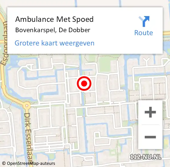 Locatie op kaart van de 112 melding: Ambulance Met Spoed Naar Bovenkarspel, De Dobber op 21 juni 2022 15:50