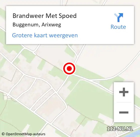 Locatie op kaart van de 112 melding: Brandweer Met Spoed Naar Buggenum, Arixweg op 21 juni 2022 16:03