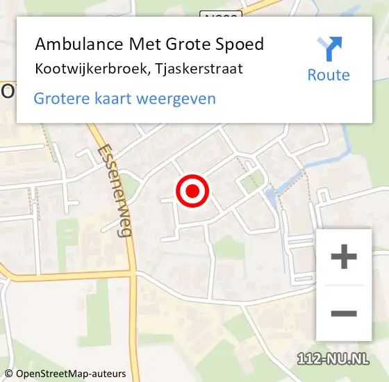 Locatie op kaart van de 112 melding: Ambulance Met Grote Spoed Naar Kootwijkerbroek, Tjaskerstraat op 21 juni 2022 16:36