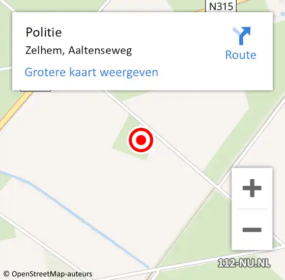 Locatie op kaart van de 112 melding: Politie Zelhem, Aaltenseweg op 21 juni 2022 16:39