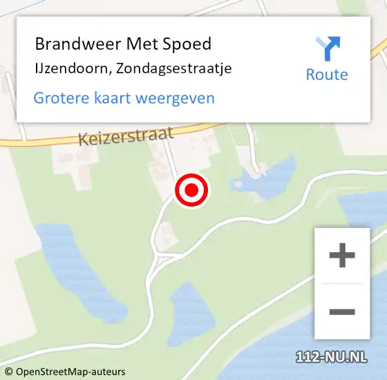 Locatie op kaart van de 112 melding: Brandweer Met Spoed Naar IJzendoorn, Zondagsestraatje op 21 juni 2022 16:56