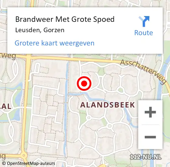 Locatie op kaart van de 112 melding: Brandweer Met Grote Spoed Naar Leusden, Gorzen op 21 juni 2022 17:51