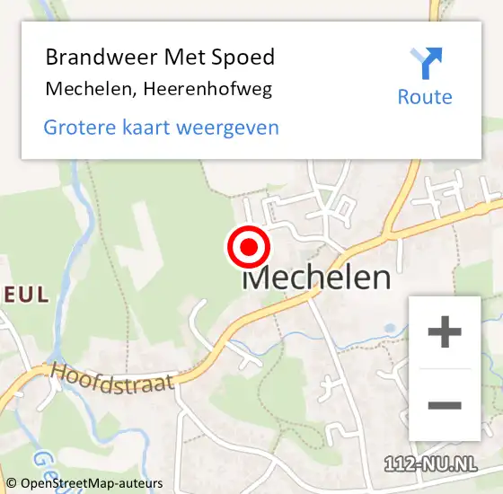 Locatie op kaart van de 112 melding: Brandweer Met Spoed Naar Mechelen, Heerenhofweg op 21 juni 2022 18:18