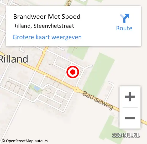 Locatie op kaart van de 112 melding: Brandweer Met Spoed Naar Rilland, Steenvlietstraat op 21 juni 2022 18:53