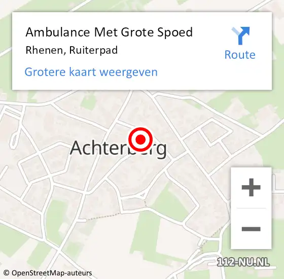 Locatie op kaart van de 112 melding: Ambulance Met Grote Spoed Naar Rhenen, Ruiterpad op 21 juni 2022 18:54