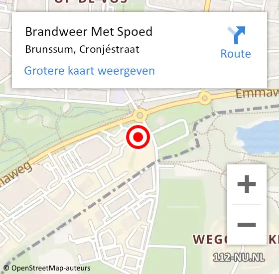 Locatie op kaart van de 112 melding: Brandweer Met Spoed Naar Brunssum, Cronjéstraat op 21 juni 2022 20:21