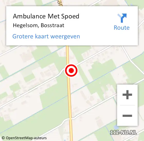 Locatie op kaart van de 112 melding: Ambulance Met Spoed Naar Hegelsom, Bosstraat op 20 juli 2014 23:31