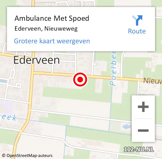 Locatie op kaart van de 112 melding: Ambulance Met Spoed Naar Ederveen, Nieuweweg op 21 juni 2022 22:25