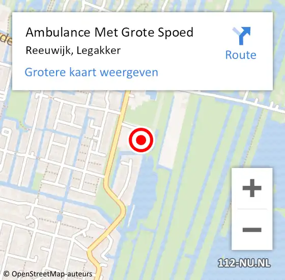 Locatie op kaart van de 112 melding: Ambulance Met Grote Spoed Naar Reeuwijk, Legakker op 21 juni 2022 23:26