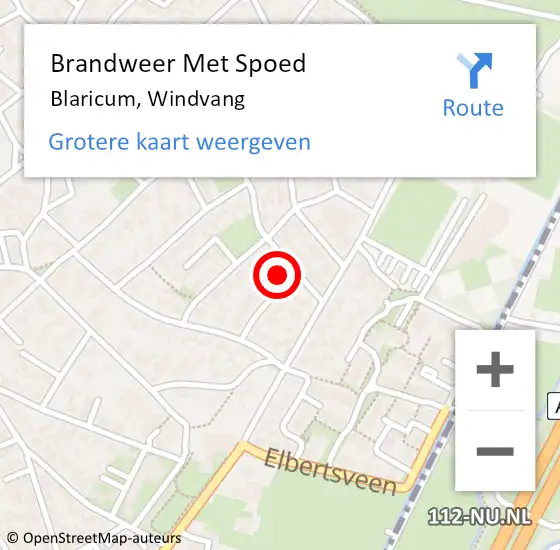 Locatie op kaart van de 112 melding: Brandweer Met Spoed Naar Blaricum, Windvang op 21 juni 2022 23:27