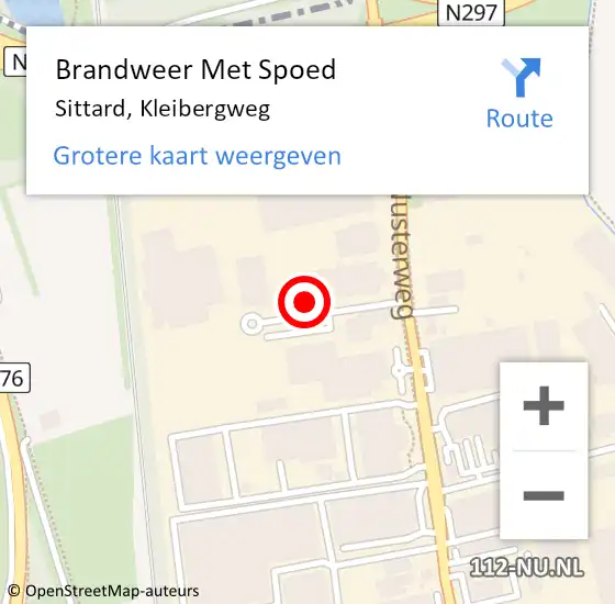 Locatie op kaart van de 112 melding: Brandweer Met Spoed Naar Sittard, Kleibergweg op 22 juni 2022 00:08