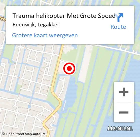 Locatie op kaart van de 112 melding: Trauma helikopter Met Grote Spoed Naar Reeuwijk, Legakker op 22 juni 2022 00:12