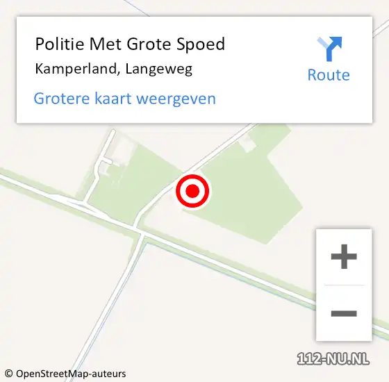 Locatie op kaart van de 112 melding: Politie Met Grote Spoed Naar Kamperland, Langeweg op 22 juni 2022 02:38