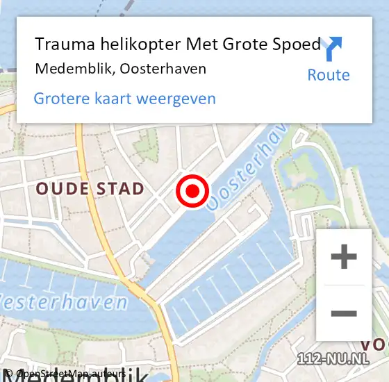 Locatie op kaart van de 112 melding: Trauma helikopter Met Grote Spoed Naar Medemblik, Oosterhaven op 22 juni 2022 02:54