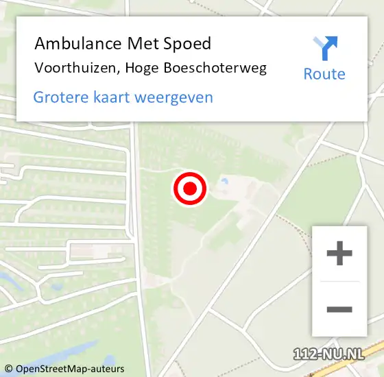 Locatie op kaart van de 112 melding: Ambulance Met Spoed Naar Voorthuizen, Hoge Boeschoterweg op 22 juni 2022 03:52