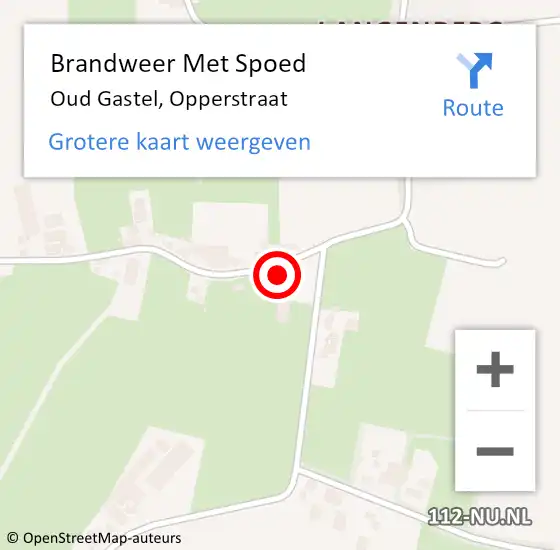 Locatie op kaart van de 112 melding: Brandweer Met Spoed Naar Oud Gastel, Opperstraat op 20 juli 2014 23:53