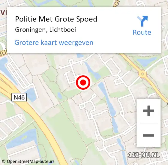 Locatie op kaart van de 112 melding: Politie Met Grote Spoed Naar Groningen, Lichtboei op 22 juni 2022 08:11
