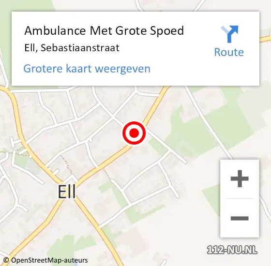 Locatie op kaart van de 112 melding: Ambulance Met Grote Spoed Naar Ell, Sebastiaanstraat op 22 juni 2022 08:14