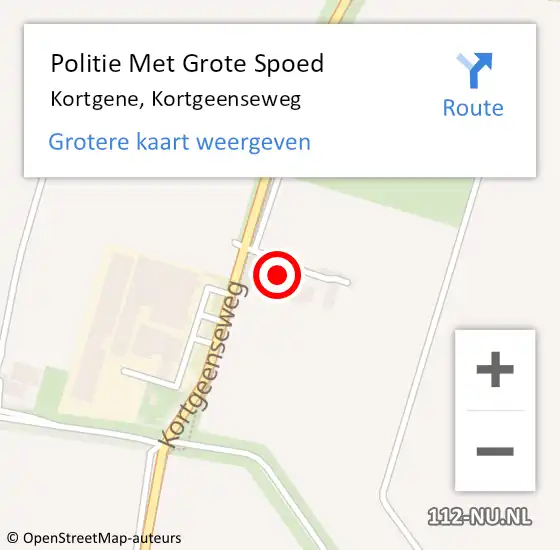 Locatie op kaart van de 112 melding: Politie Met Grote Spoed Naar Kortgene, Kortgeenseweg op 22 juni 2022 08:33