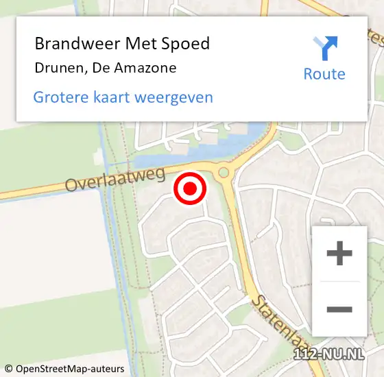 Locatie op kaart van de 112 melding: Brandweer Met Spoed Naar Drunen, De Amazone op 22 juni 2022 09:34