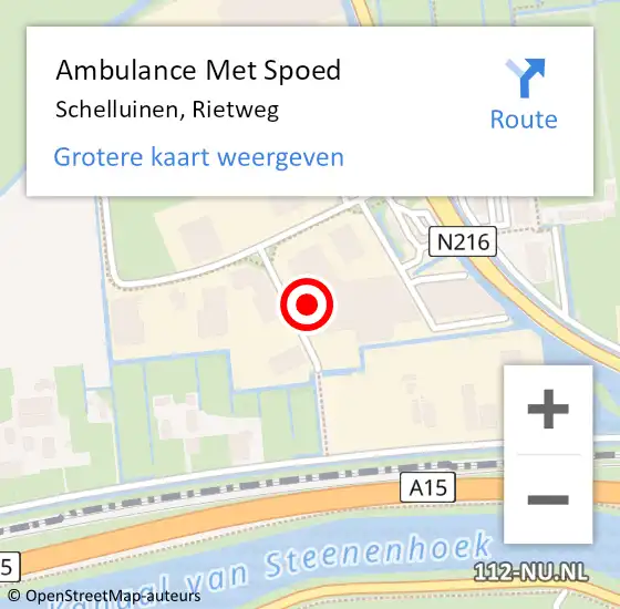 Locatie op kaart van de 112 melding: Ambulance Met Spoed Naar Schelluinen, Rietweg op 22 juni 2022 09:37