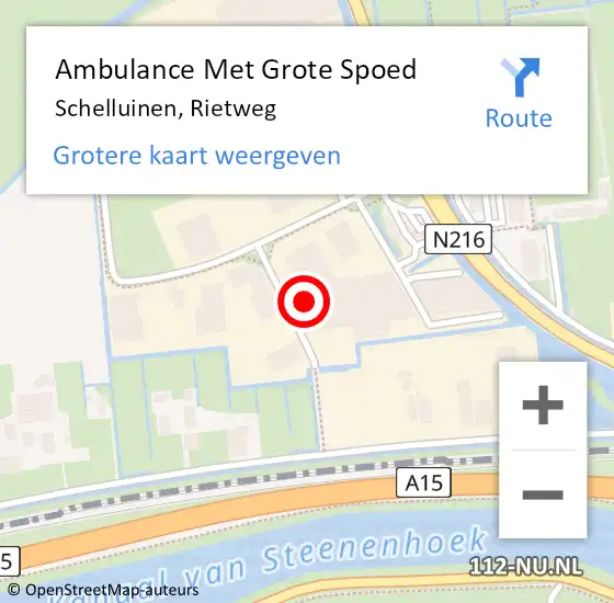 Locatie op kaart van de 112 melding: Ambulance Met Grote Spoed Naar Schelluinen, Rietweg op 22 juni 2022 09:39