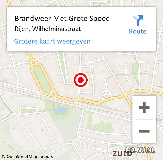 Locatie op kaart van de 112 melding: Brandweer Met Grote Spoed Naar Rijen, Wilhelminastraat op 22 juni 2022 10:18