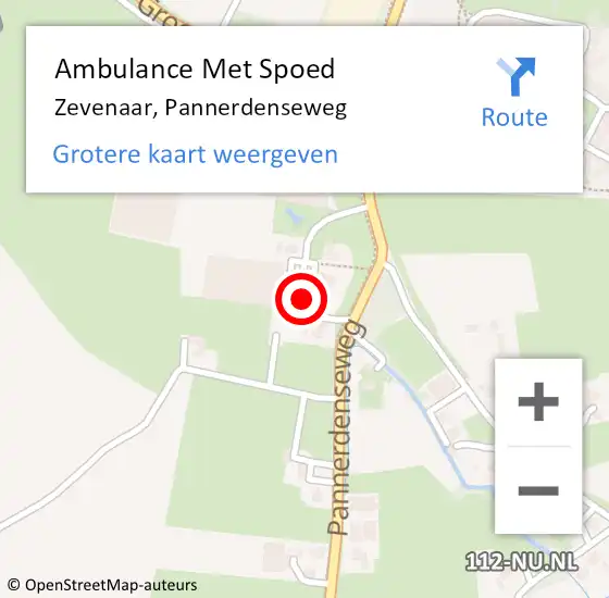 Locatie op kaart van de 112 melding: Ambulance Met Spoed Naar Zevenaar, Pannerdenseweg op 22 juni 2022 10:37