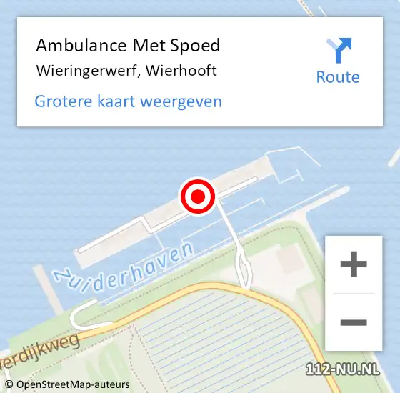 Locatie op kaart van de 112 melding: Ambulance Met Spoed Naar Wieringerwerf, Wierhooft op 22 juni 2022 11:26