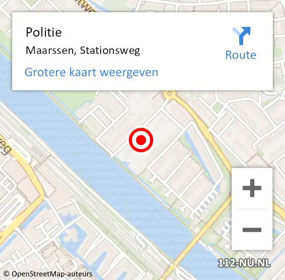 Locatie op kaart van de 112 melding: Politie Maarssen, Stationsweg op 22 juni 2022 11:40