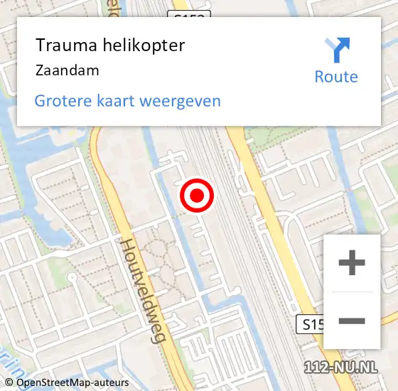 Locatie op kaart van de 112 melding: Trauma helikopter Zaandam op 22 juni 2022 12:37