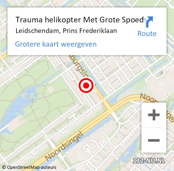 Locatie op kaart van de 112 melding: Trauma helikopter Met Grote Spoed Naar Leidschendam, Prins Frederiklaan op 22 juni 2022 12:48