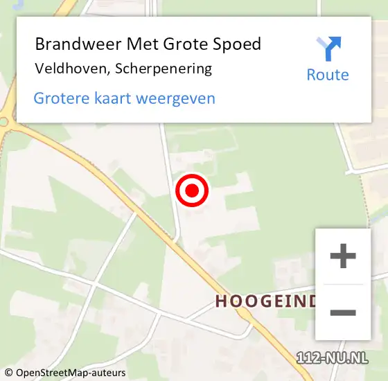 Locatie op kaart van de 112 melding: Brandweer Met Grote Spoed Naar Veldhoven, Scherpenering op 22 juni 2022 12:55