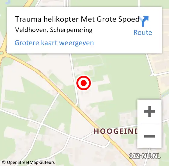 Locatie op kaart van de 112 melding: Trauma helikopter Met Grote Spoed Naar Veldhoven, Scherpenering op 22 juni 2022 12:56