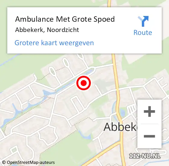 Locatie op kaart van de 112 melding: Ambulance Met Grote Spoed Naar Abbekerk, Noordzicht op 22 juni 2022 14:00