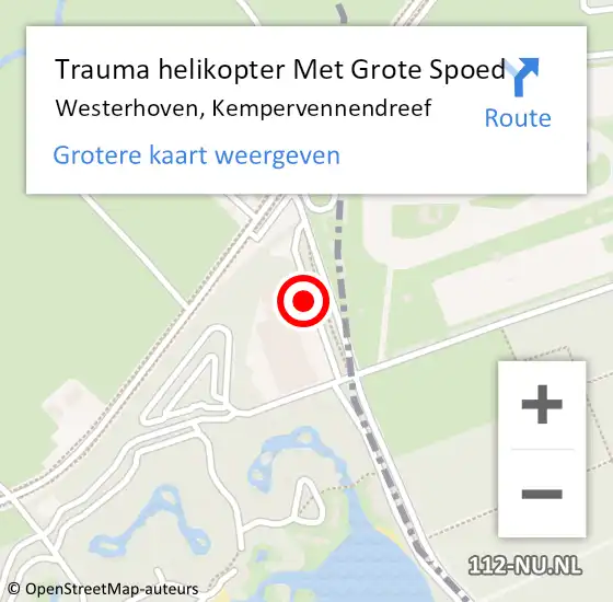 Locatie op kaart van de 112 melding: Trauma helikopter Met Grote Spoed Naar Westerhoven, Kempervennendreef op 22 juni 2022 14:22